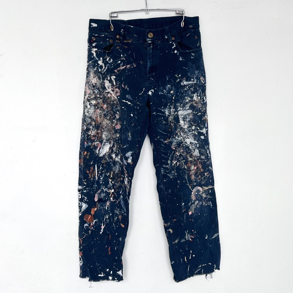 Vintage Distressed, Paint Splatter Ralph Lauren Cropped Pants